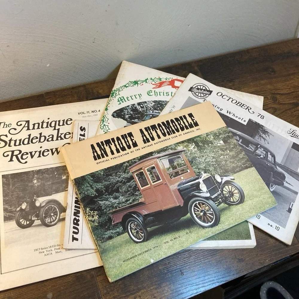 Antique Car Magazines Lot 1970s Studebaker Turning Wheels Photos Print Ads Vtg